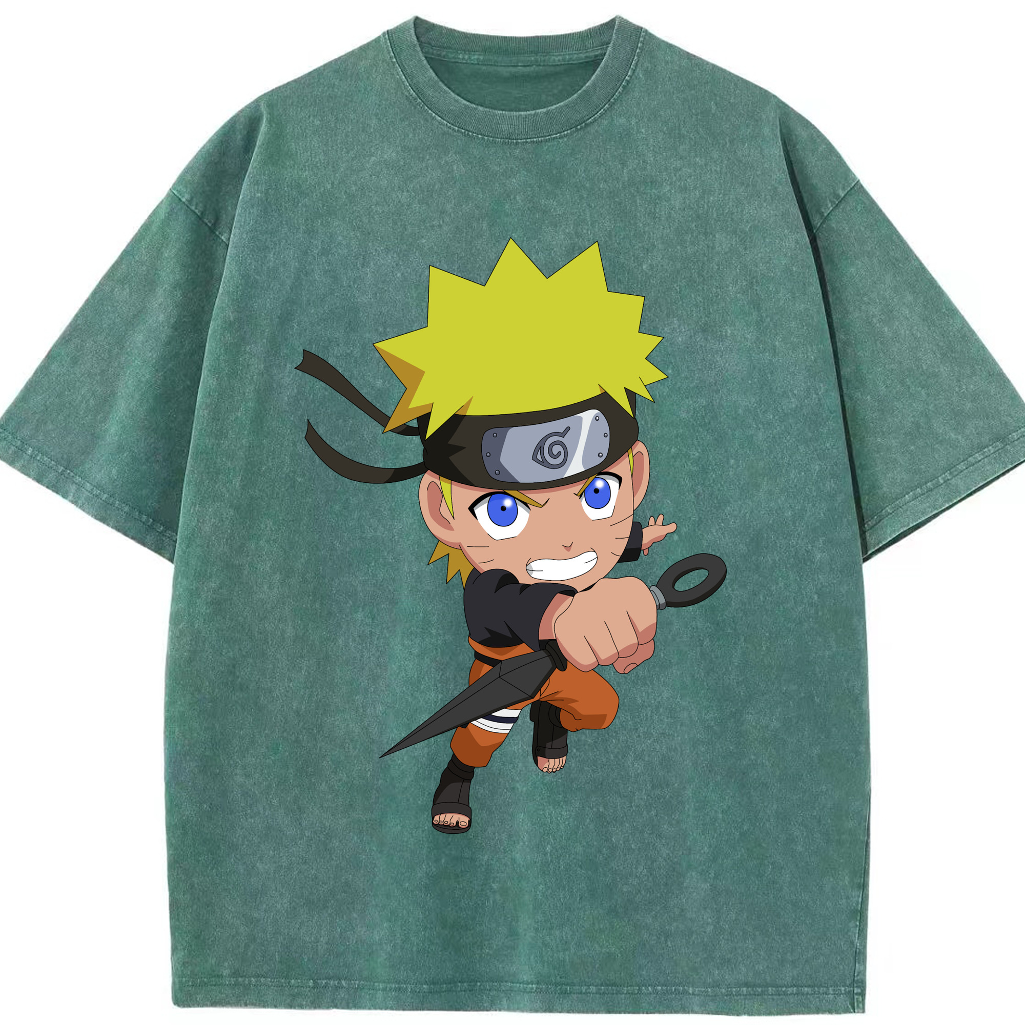 （画像用） NARUTO -ナルト- うずまき ナルト Uzumaki Naruto 綿100% ヴィンテージ風 半袖Tシャツ（フロントプリント）
